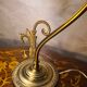 Bronze and brass lamp, opaline shade, 1950.