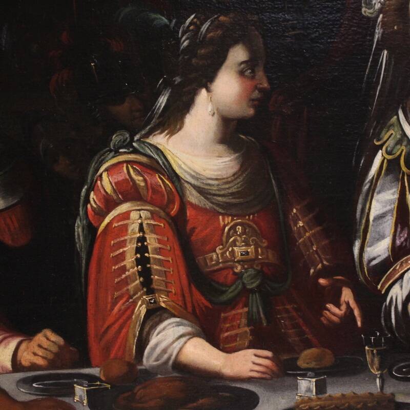 Great 17th-century Italian painting: The Banquet of Mark Antony and Cleopat