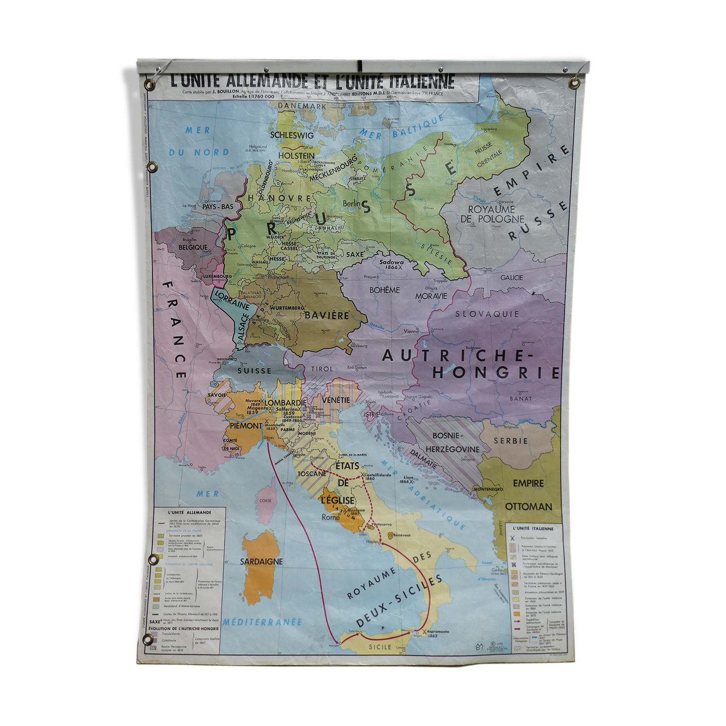 Vintage school card MDI German and Italian unit