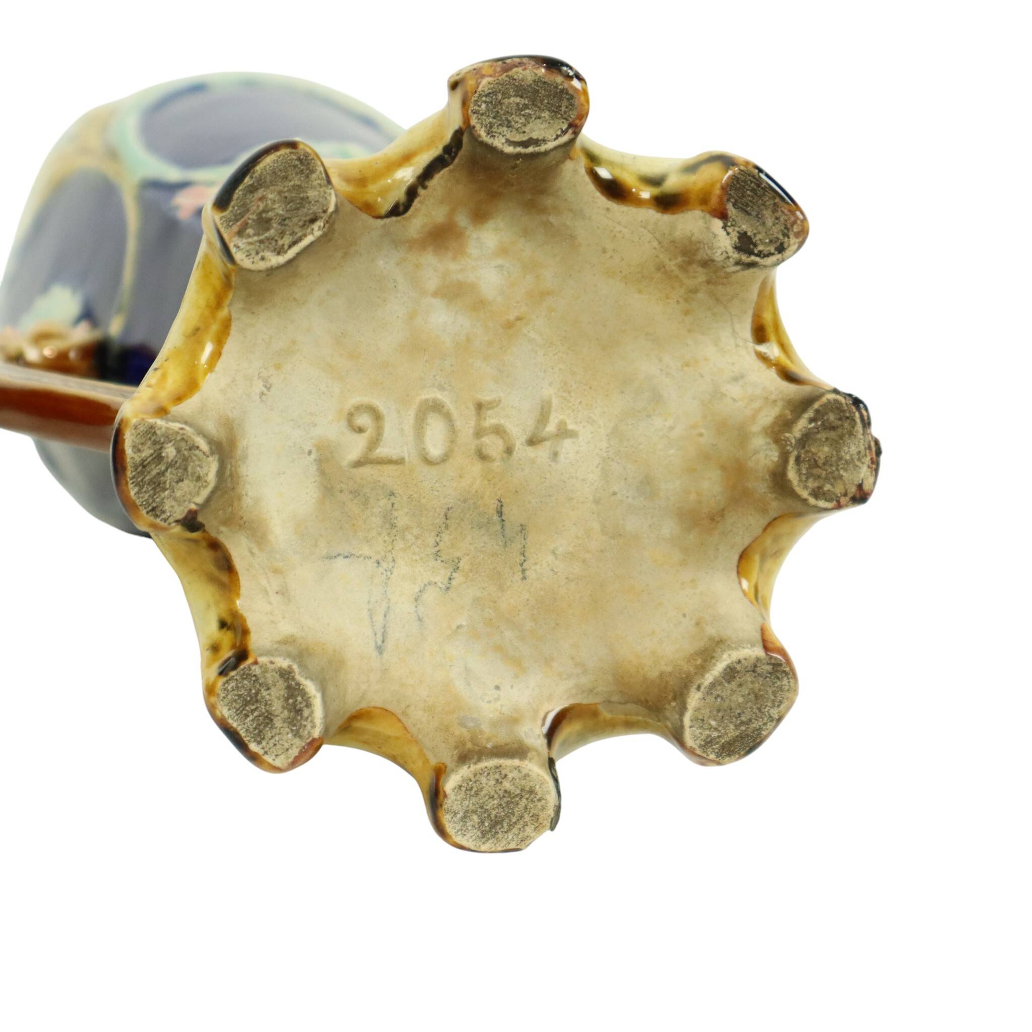 Art Nouveau Barbotine Majolica Vases Jardinière Set of 3