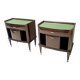 Ebonized Walnut and Beech Nightstands, Tomaso Buzzi Style, 1950s