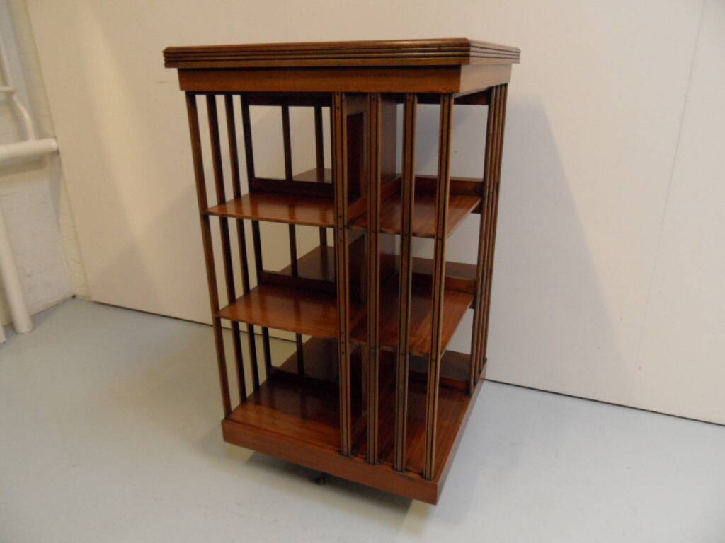 Antique mahogany revolving bookcase