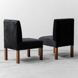 set di quattro sedie velluto legno anni '70 vintage modernariato