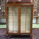 English art deco walnut showcase