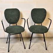 Paire de chaises avec accoudoirs  Jacques Hitier I Années 1950