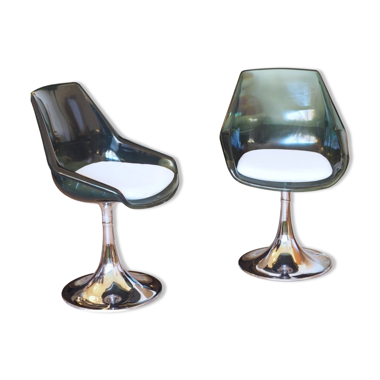 Pair of roche bobois swivel chairs