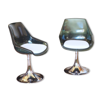 Pair of roche bobois swivel chairs