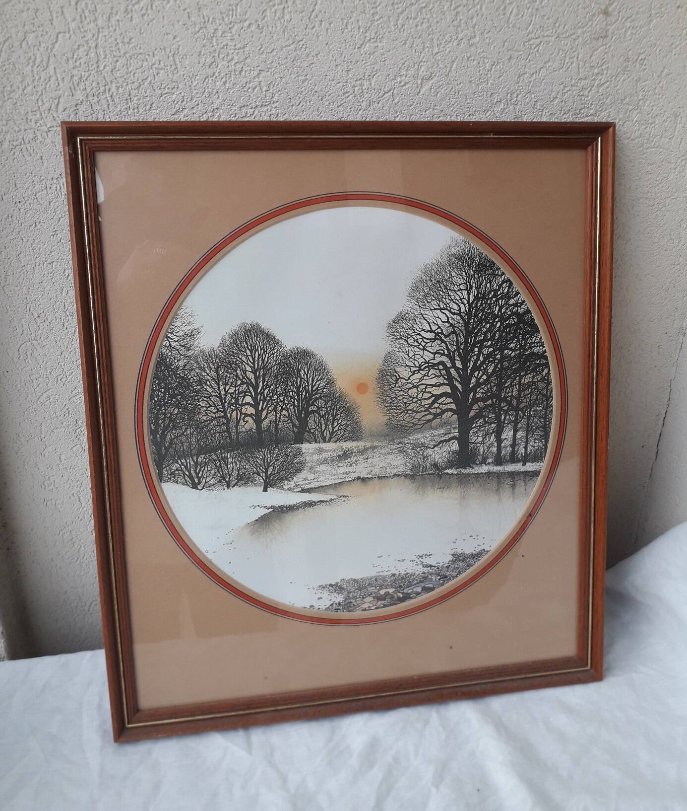 Winter landscape painting