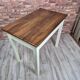 Upcycled Vintage Kitchen Dining Set Table and 2 Chairs - Cream and Walnut