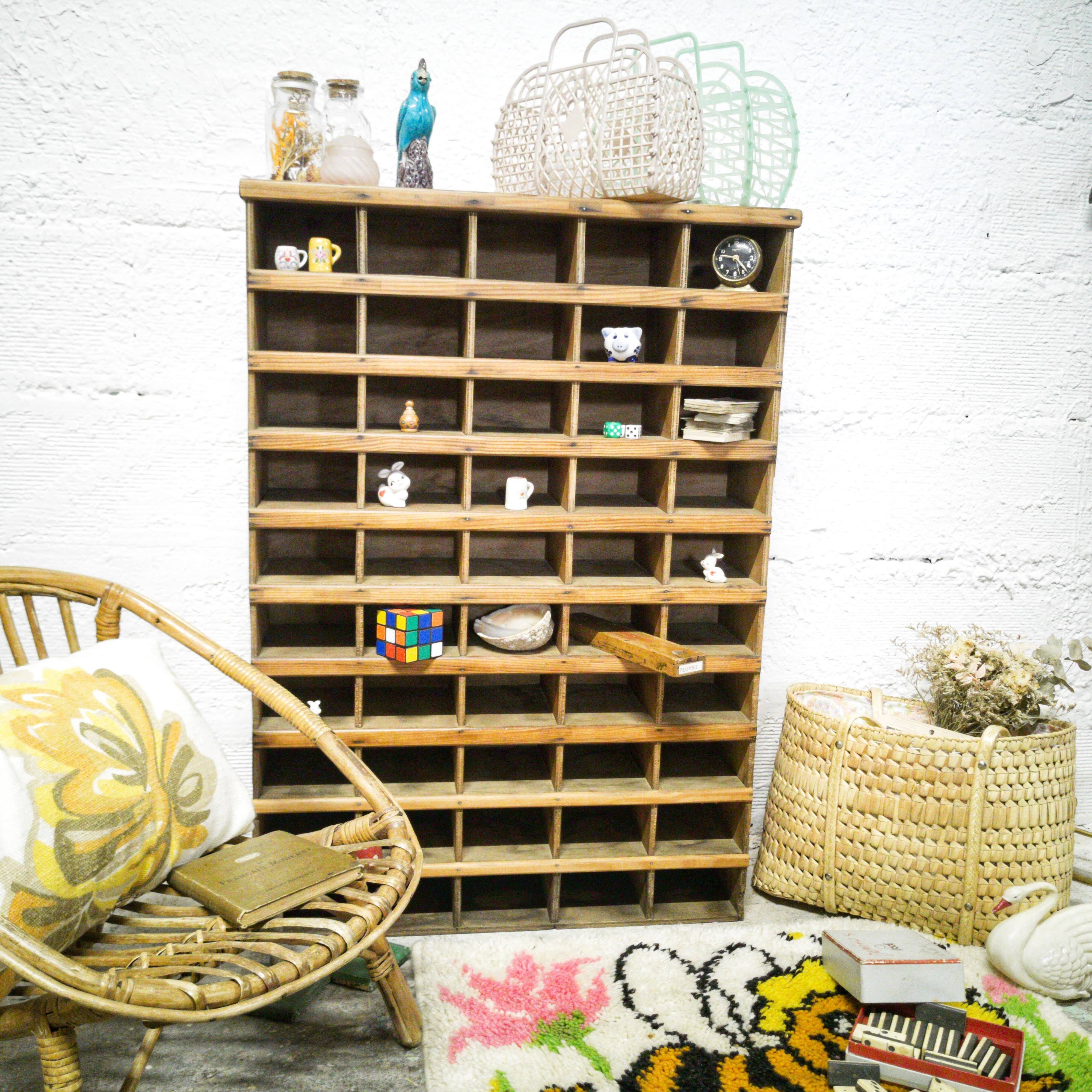 Old wooden sorting locker