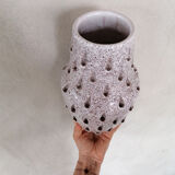 Vase en grès beige rosé