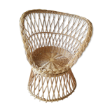Fauteuil en osier pour enfant style emmanuelle