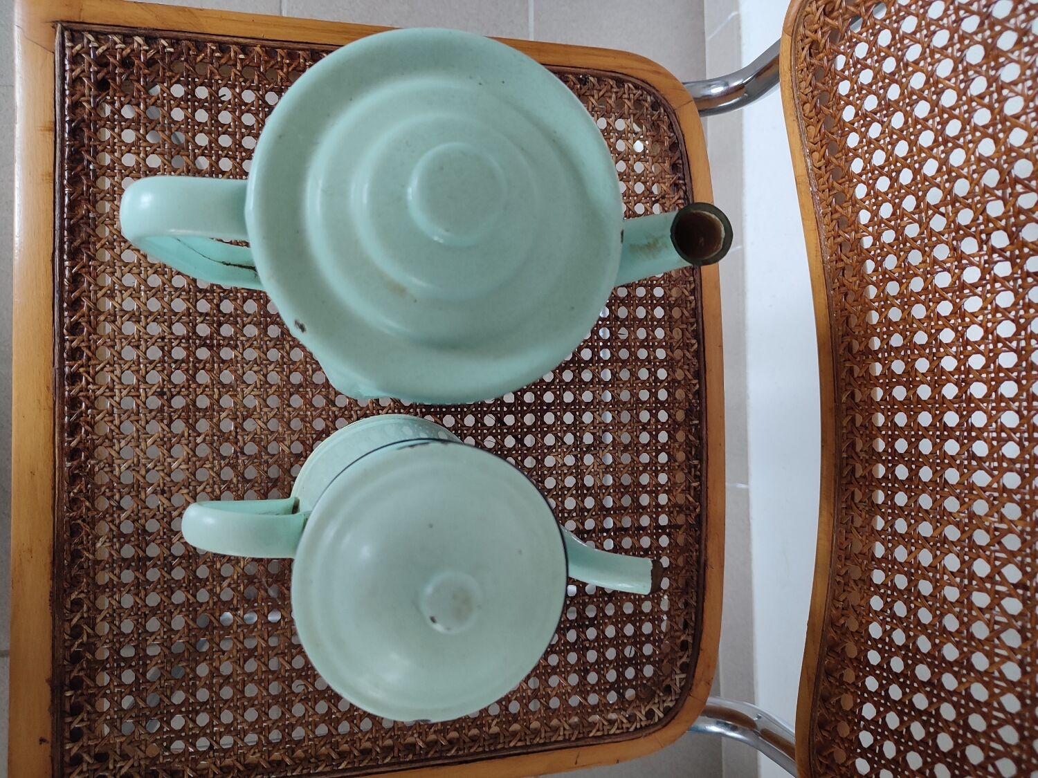 Vintage enamel coffee pots