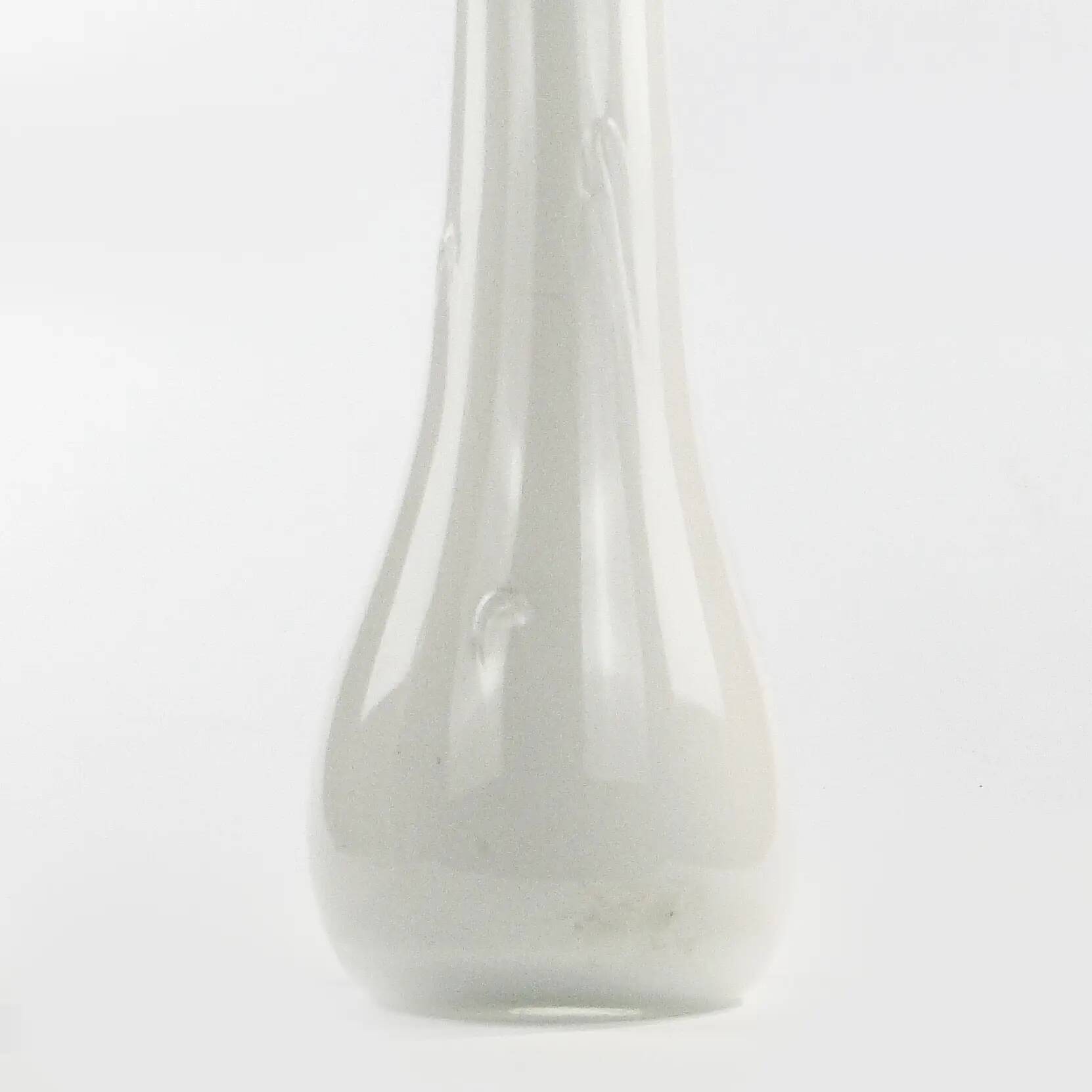 Mid-century modern vase, ivory white glass, Poland, 1970s