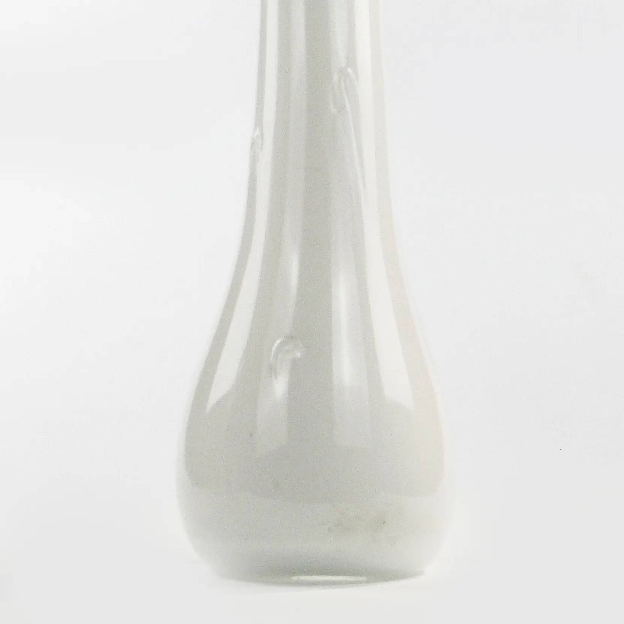 Mid-century modern vase, ivory white glass, Poland, 1970s