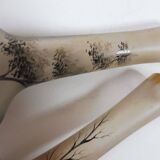 White opaline vases black drawings