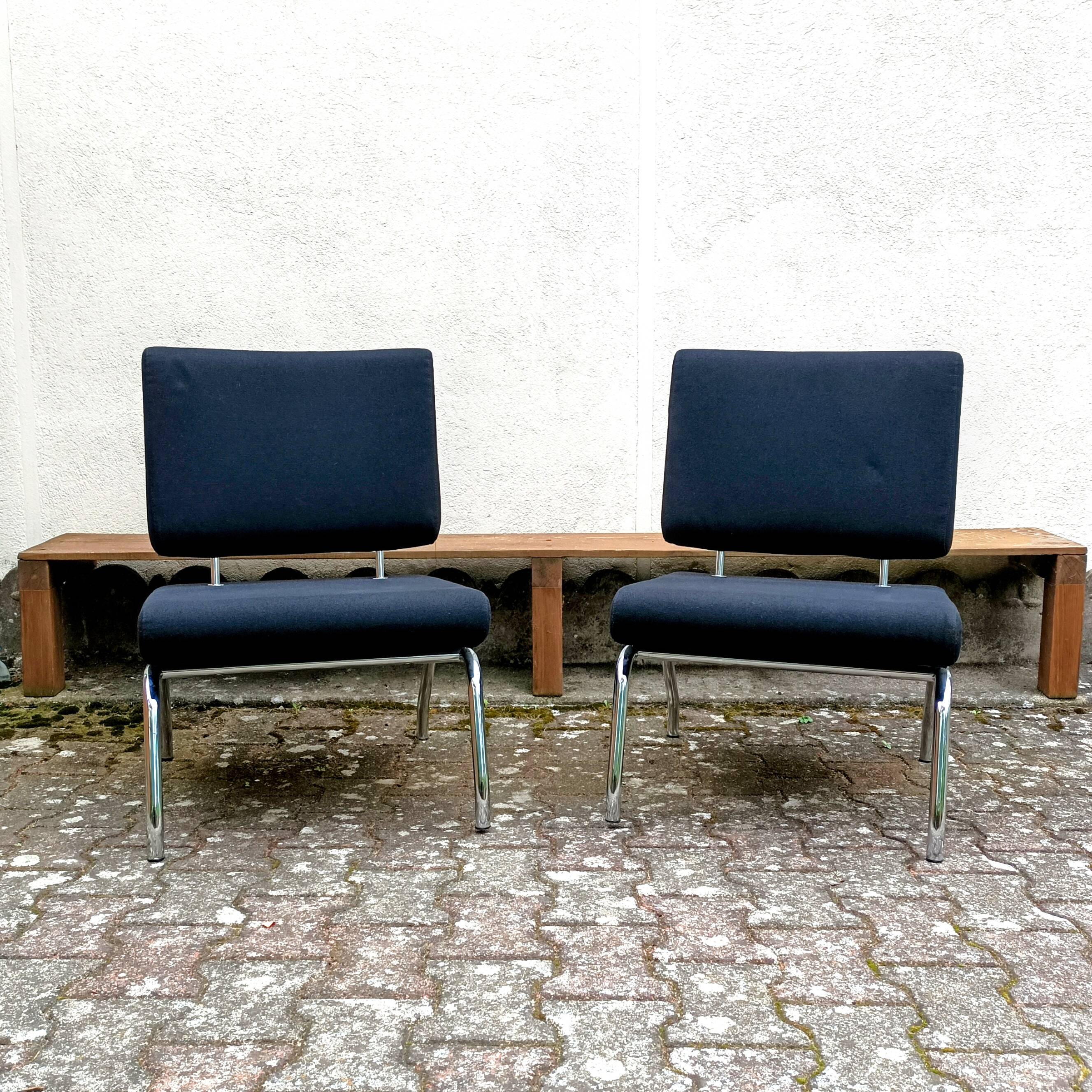 Vintage black fabric armchair