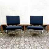 Vintage black fabric armchair