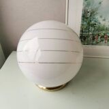 Lampe globe vintage en verre 1980