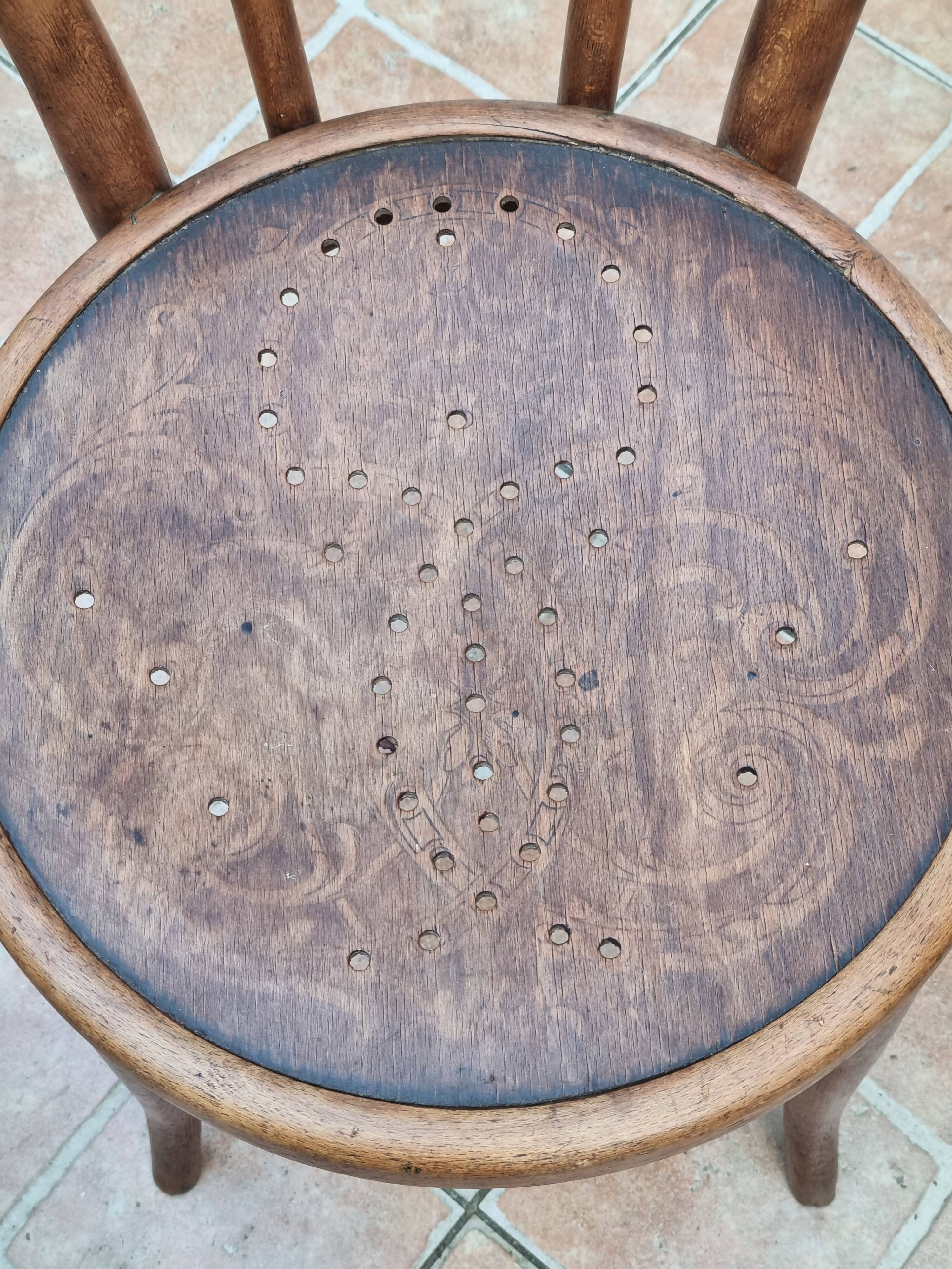 Set of 4 bentwood bistro chairs, stamped "Jacob & Josef Kohn", late 19th century