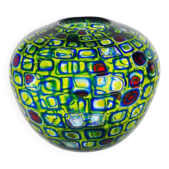 Unique Murano Glass Vase, Murrine Romane style