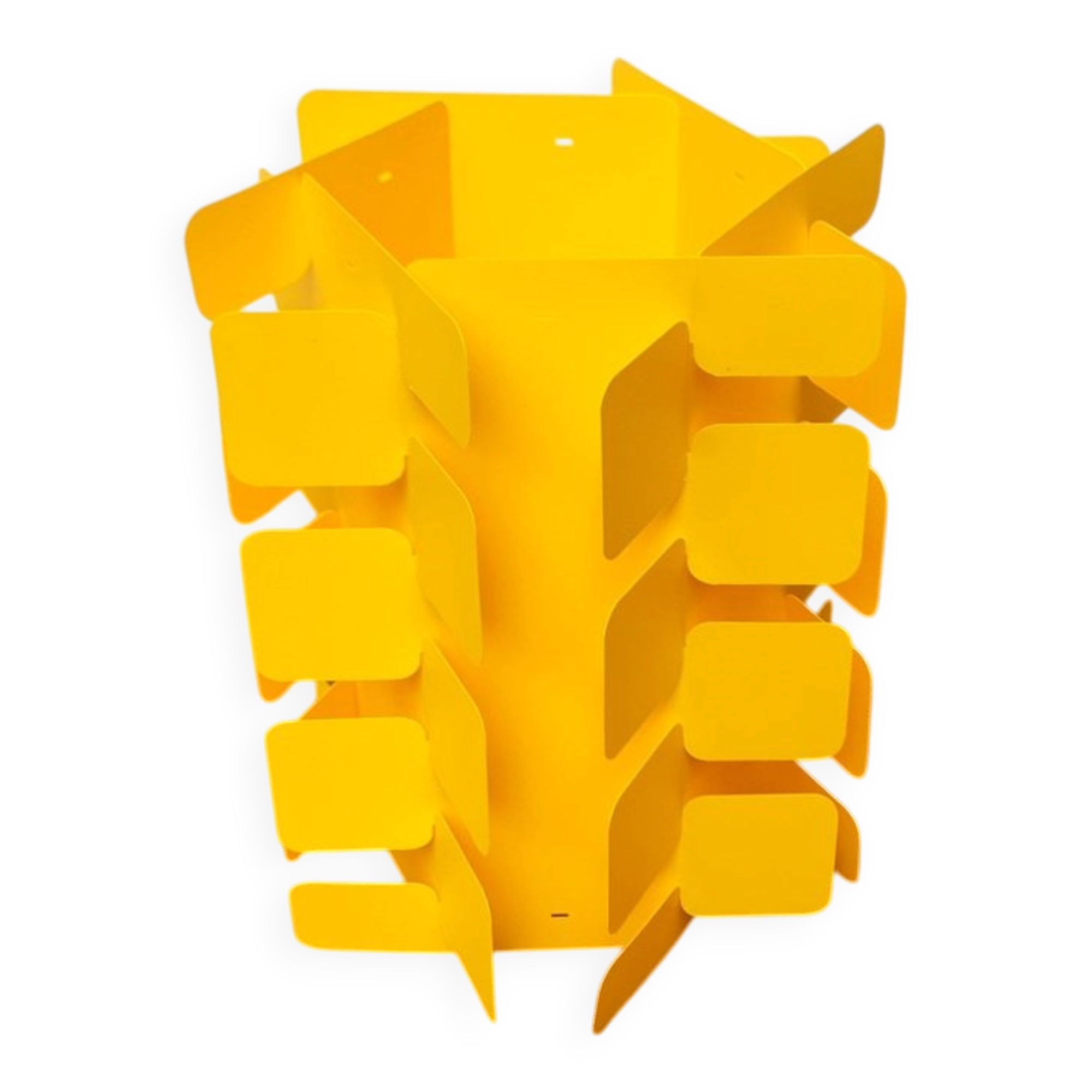 Yellow folding pendant lamp from the mid-century space age by Gunner Jensen, 1970s.