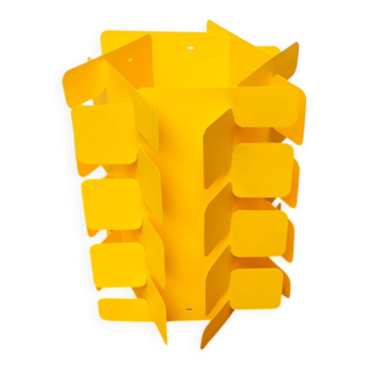 Yellow folding pendant lamp from the mid-century space age by Gunner Jensen, 1970s.