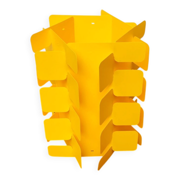 Yellow folding pendant lamp from the mid-century space age by Gunner Jensen, 1970s.