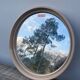 Miroir rond 1960 beige