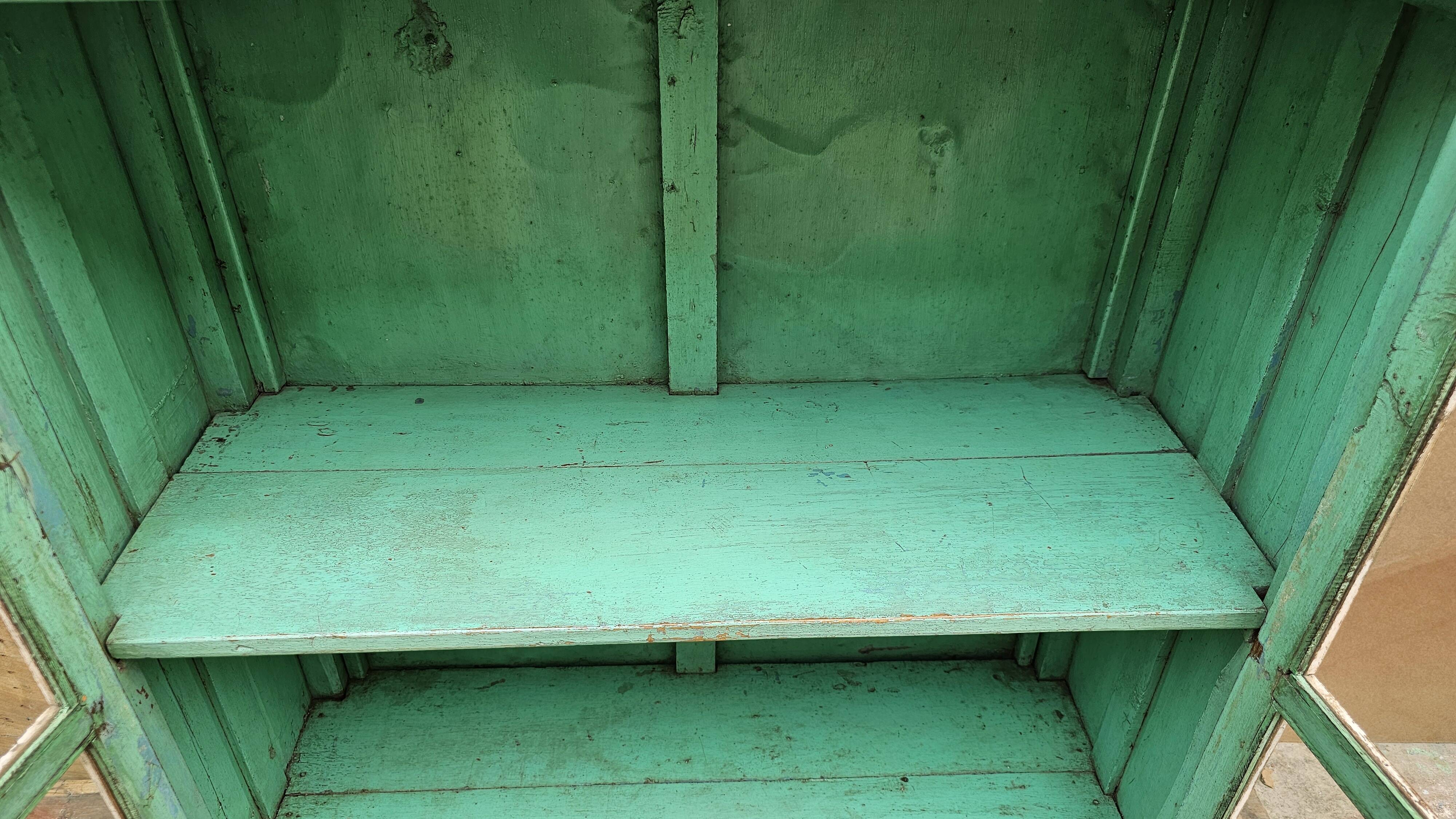 Old Art Deco glazed bookcase in Burmese teak