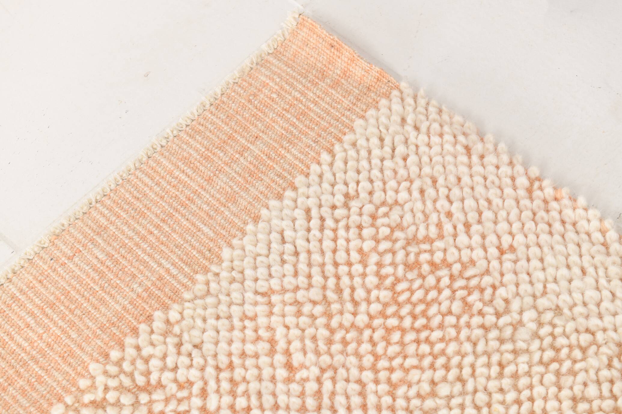 8x10 Pale Orange Beige Handmade Vintage Oushak Rug