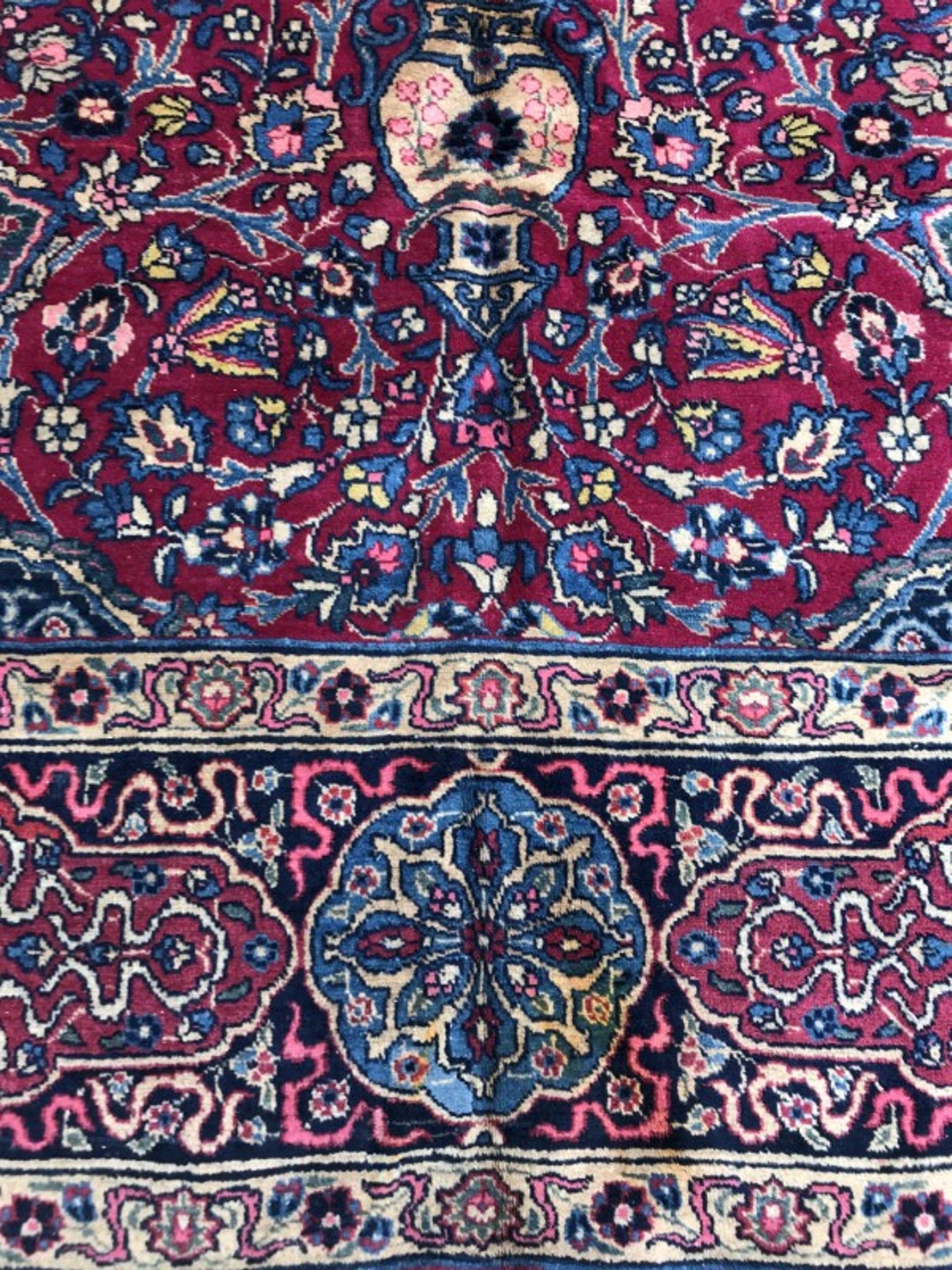 Splendid big old carpet Persian Kirman end handmade 325 X 400 CM