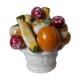 Fruit bowl trompe l'œil in earthenware