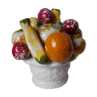 Coupe de fruits trompe l'œil en faïence