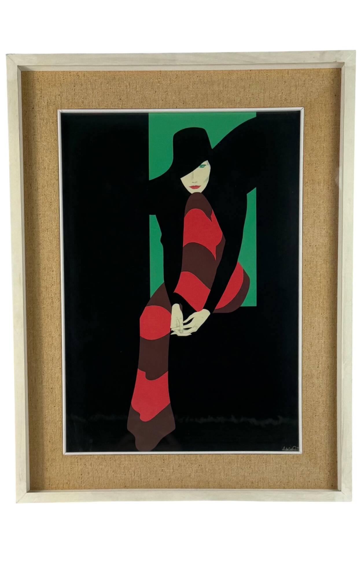 Amleto Dalla Costa, original serigraph framed, Milan Italy 1980s