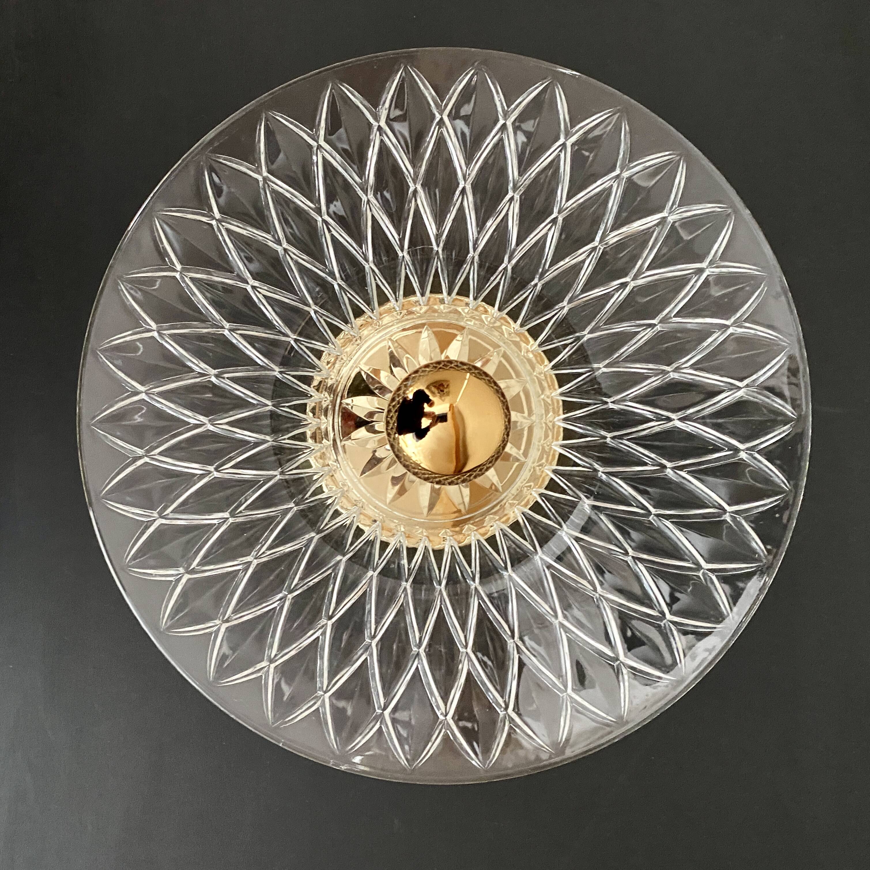 Applique abat-jour vintage en vere ciselé