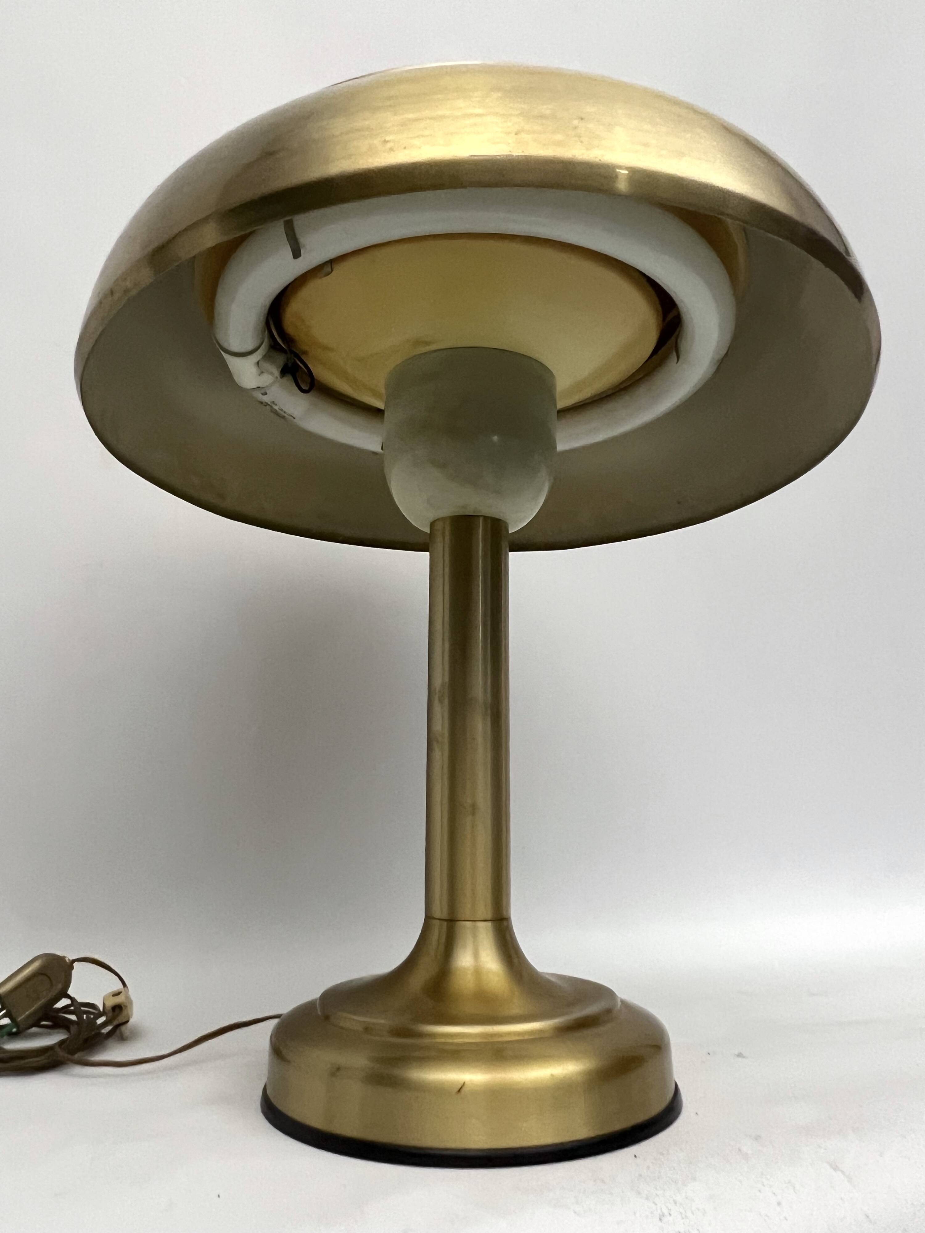 Vintage Ministerial gilded table lamp. Italy 1950s