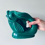 Vintage pitcher green fish shape