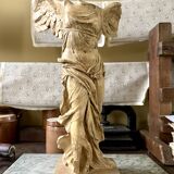 "Winged Victory of Samothrace", beige plaster statuette