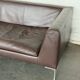 Leather sofa by B&B Italia and bench set — genuine Italian design, excellent condition.