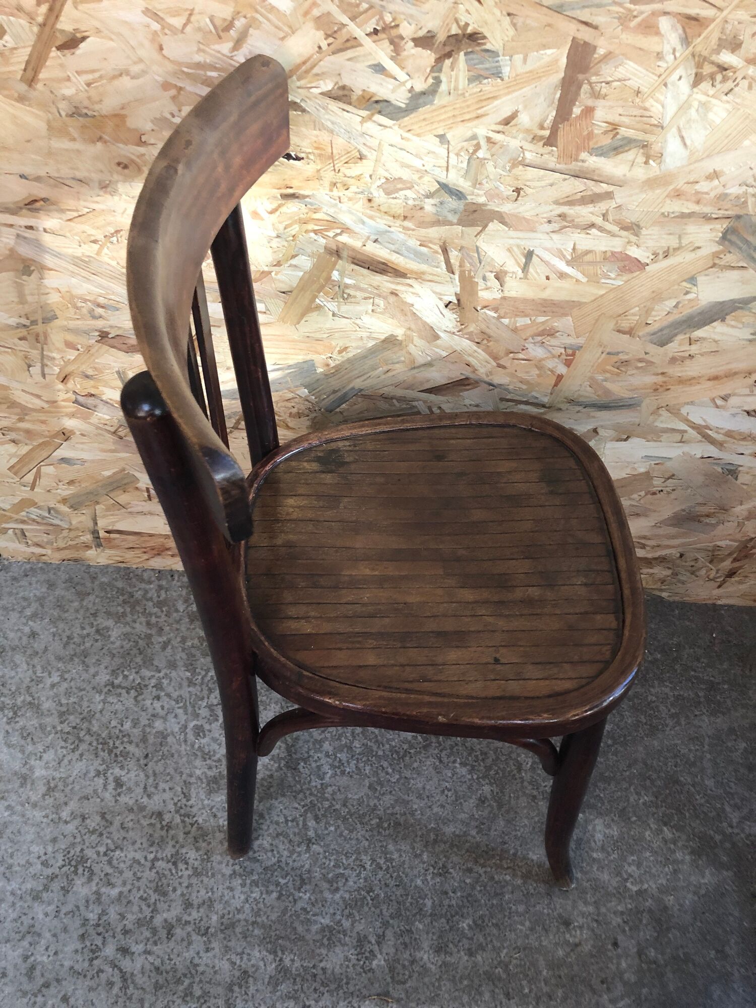 Old Chair Bistro Dark Curved Wood 70s Vintage