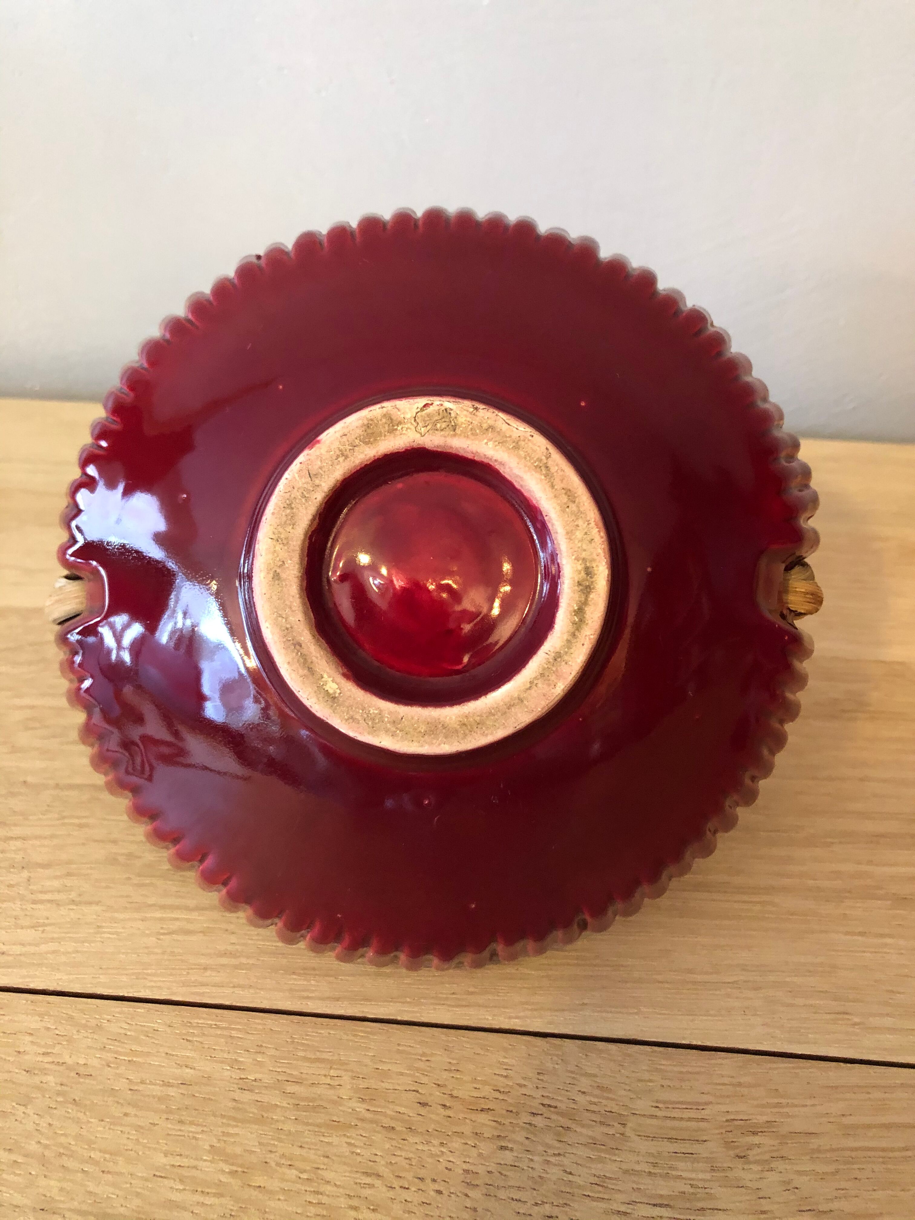 Ceramic and rattan basket