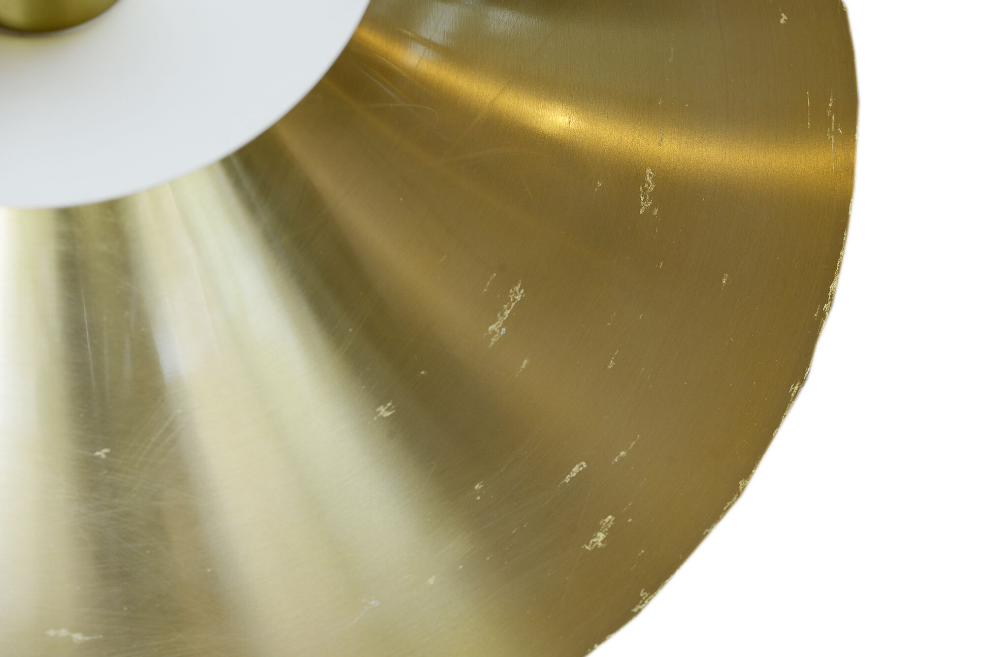 Brass colored aluminium pendant light Typ 1033-P by Benny Frandsen for Frandsen A/S. Denmark 1970s.