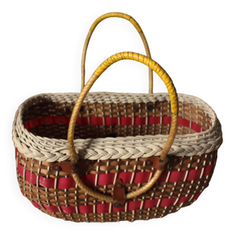 Vintage scoubidou tote basket