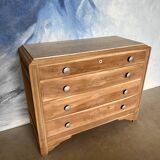 Raw art deco chest of drawers in walnut
