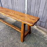 Brutalist bench in dark wood