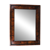 Square Biedermeier Antique 19th Century Walnut Wall Mirror, Vienna, 1850s