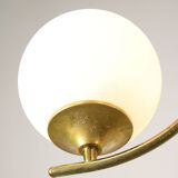 Mid century italian brass and opaline chandelier
