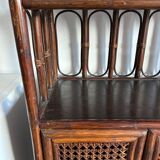 Rattan shelf / bookcase with cabinet
