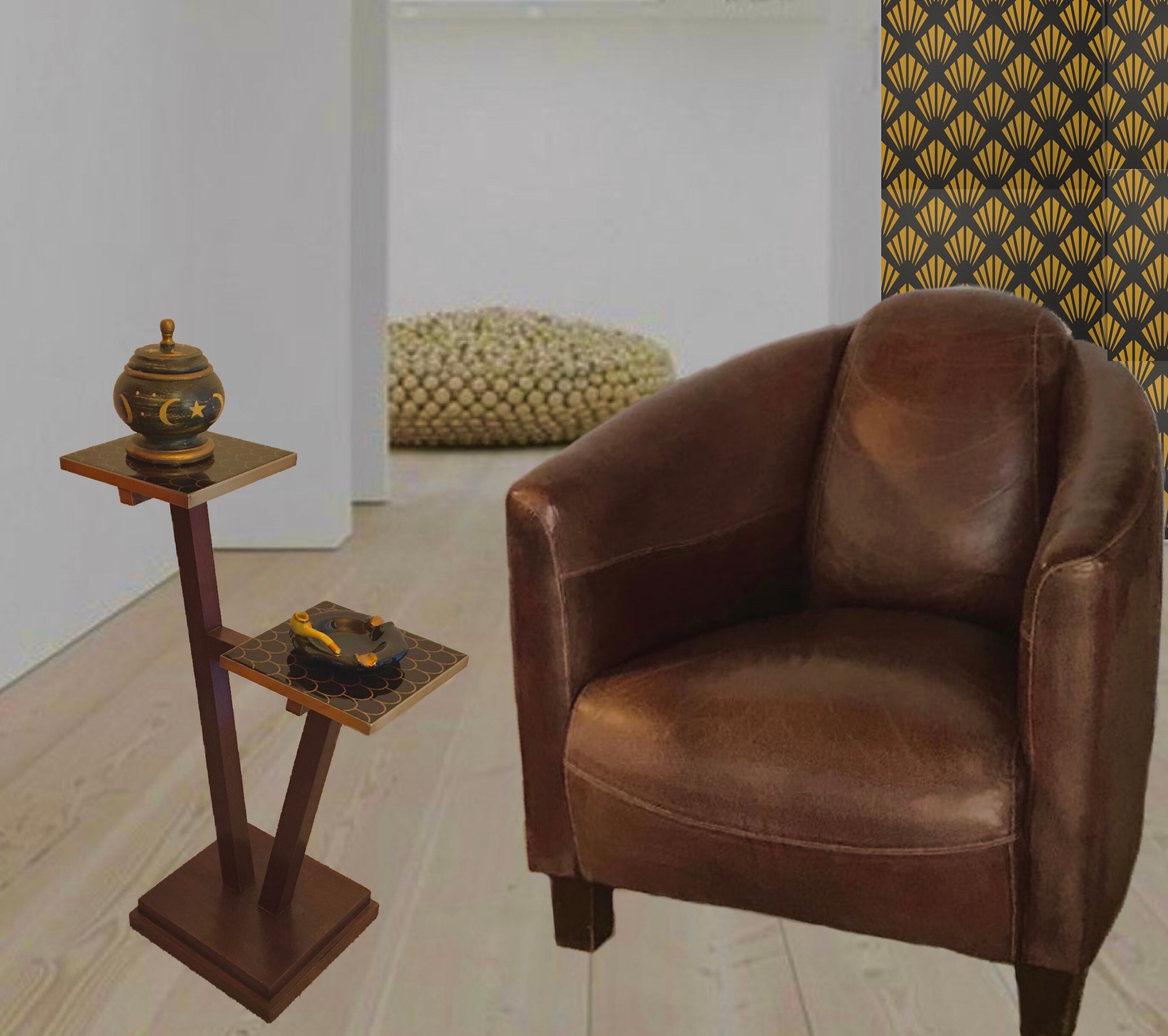 Modernist art deco saddle